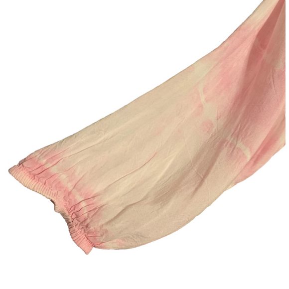 🩷🤍Mud Pie Kimono Duster Tuscany Pink White Tie Dye Balloon Long Sleeve🤍🩷 - Picture 6 of 6